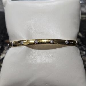 Vintage Diamond Bangle Bracelet 925 Sterling